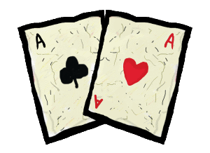 A pair of hand drawn aces