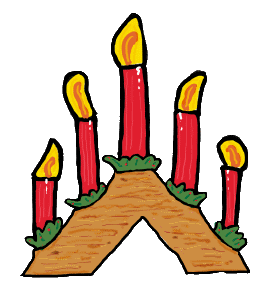 Advent Candles design shows popular arrangement for traditional Xmas candle window display