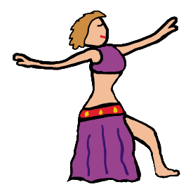 Belly dancing - a belly dancer shows a pose