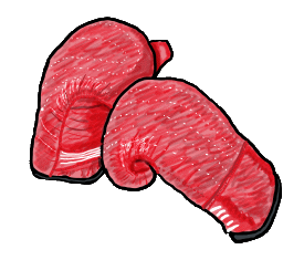 Boxing Gloves design is a pair of hand drawn boxing gloves in fighting stance position, a cool graphic for boxers and boxing fans.