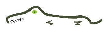 Stick figure logo style crocodile