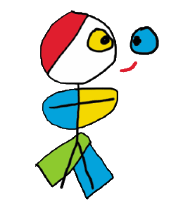 Cubist stickman in style of Picasso