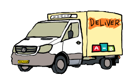 Delivery Van design features a standard home delivery truck with graphics and a deliver number plate. Created for the key workers - the delivery drivers - who are keeping goods supplied to shops and home deliveries to customers.