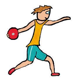 The discus throw is a classical sport from Ancient Greek times. Athlete pictured in typical pose ready to throw the discus as far as possible.