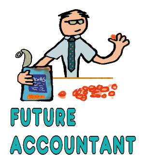Future Accountant shows an accountant counting beans. A fun design for future bean counters!