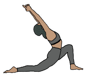 Drawing of a hot yoga expert demonstrating a pose.