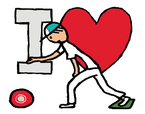I Love Lawn Bowls shows a keen bowler in front of an I Love heart design. For lawn bowls fans and players.