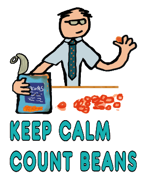 Keep Calm Accountant shows an accountant counting beans with the words 