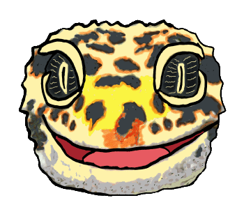 Leopard Gecko Face drawing greets the viewer with a big lizard smile. One of the cutest small reptiles, the Leopard Gecko has a lot going for it.