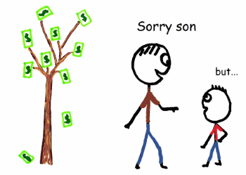 Money Doesn't Grow on Trees - father explains to son