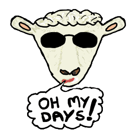 Oh My Days is a fun sheep graphic saying 