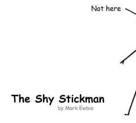 Shy stickman cartoon