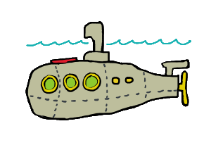 A fun submarine graphic for undersea explorers and submariners.