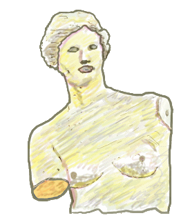 Venus de Milo graphic is a drawing of the famous sculpture. 