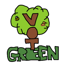 Vote Green design creates a tree with bees and nesting bird with a trunk that says Vote word and a Green grass layer beneath. A fun way to express the environmental message of Green Politics and to get out there, do good things, and vote Green Party.