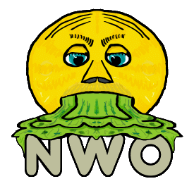 Anti New World Order design features a guy vomiting over the NWO sign below. Tell the elites what you think of their New World Order.