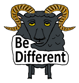 Not all sheep have to be the same. Be Different celebrates the different ones.