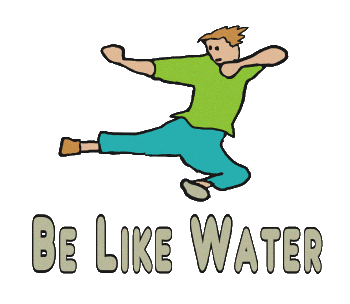 A kung fu and protest inspired design, Be Like Water features the slogan with a leaping kung fu expert above it. Be Like Water and be flexible, especially when dealing with tough situations.