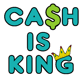Cash Is King expression illustrated with dollar sign and crown added to the words. For people who prefer cash or believe their money is best held by them rather than banks. Cash in hand is better than checks, promises or IOUs. Pay cash, receive cash - Cash is King!