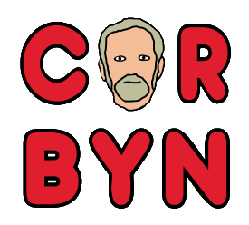 Corbyn design is a large graphic with the 