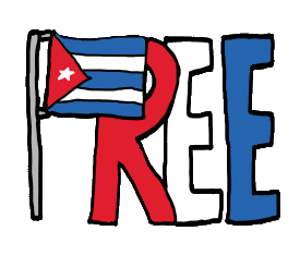 Free Cuba design features the word 