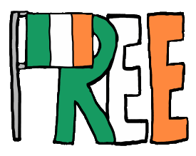 Free Ireland design uses the word 