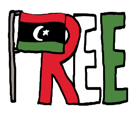 Free Libya design uses the flag as the 