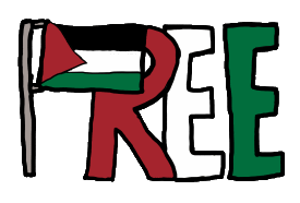 Free Palestine flag and word design