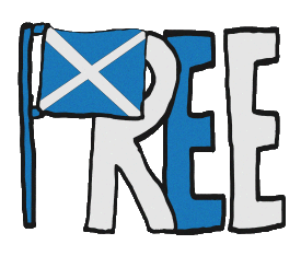 This Free Scotland design uses the Saltire as the 