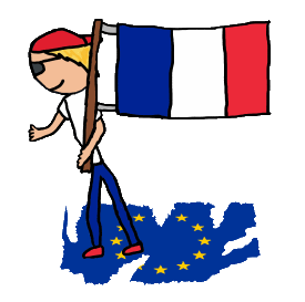 Frexit, a French exit from the EU - is it possible? The French flag is carried high across a tattered EU flag showing what the people think of the EU elite. Take back France the same way the UK did and if you get a vote, Vote Leave!