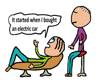Funny EV design shows EV customer explaining their range anxiety to a therapist - it's all started when I bought an electric car