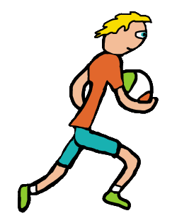 Gaelic footballer running and carrying the ball