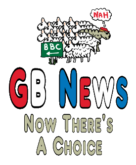 GB News design shows the sheep heading one way while our free thinking, free speech hero chooses GB News. Finally the British people get a choice of news output!