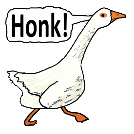 Funny Goose Honk shows a goose stepping out with Honk! speech caption. For fans of geese and their honking.