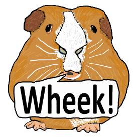 Guinea Pig Wheek design shows a guinea pig saying 