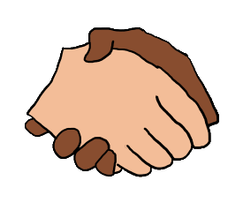 Black and White anti-racist handshake