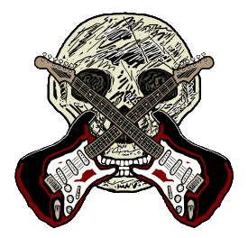 Heavy Metal Skull Guitars is a fun design showing a Skull and two crossed guitars like a skull and crossbones. Be a heavy metal guitar wielding pirate!