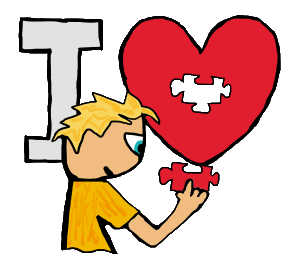 A fun I Love Jigsaw Puzzles design shows a keen puzzler holding the last piece to complete the heart in a cool graphic for puzzling fanatics.