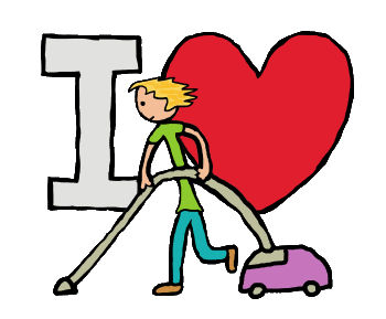 I Love Vacuuming is a humorous design for anyone tasked with the vacuum cleaning chore. Make the vacuuming fly by with this fun image!