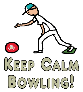 A player releases the bowling ball in a game of lawn bowls.  Quiet concentration is required and a 