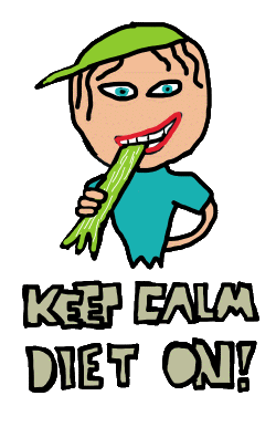 Keep Calm Diet design with celery eating dieter and keep calm message