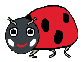Ladybird or Ladybug is a fat friendly spotted insect that is a popular garden visitor in the summer - fun graphic for bug fans.