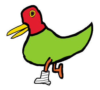 Lame Duck design features a confident duck strutting about wearing a plaster cast. Celebrate lame ducks with this fun graphic.