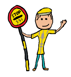 Lollipop lady with stop sign