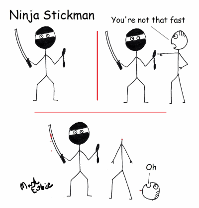 Funny Ninja stickman cartoon