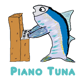 Piano tuner pun - piano playing tuna fish