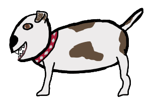 Fun Pitbull design features tough looking Pit Bull Terrier standing proudly. Wears studded collar and grins in a fairly friendly manner.  For pit bull fans.
