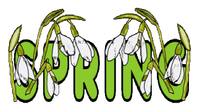 Spring design features the word 