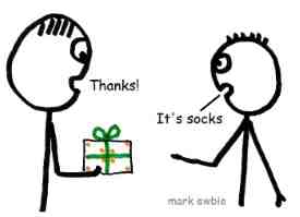 A present containing socks cartoon